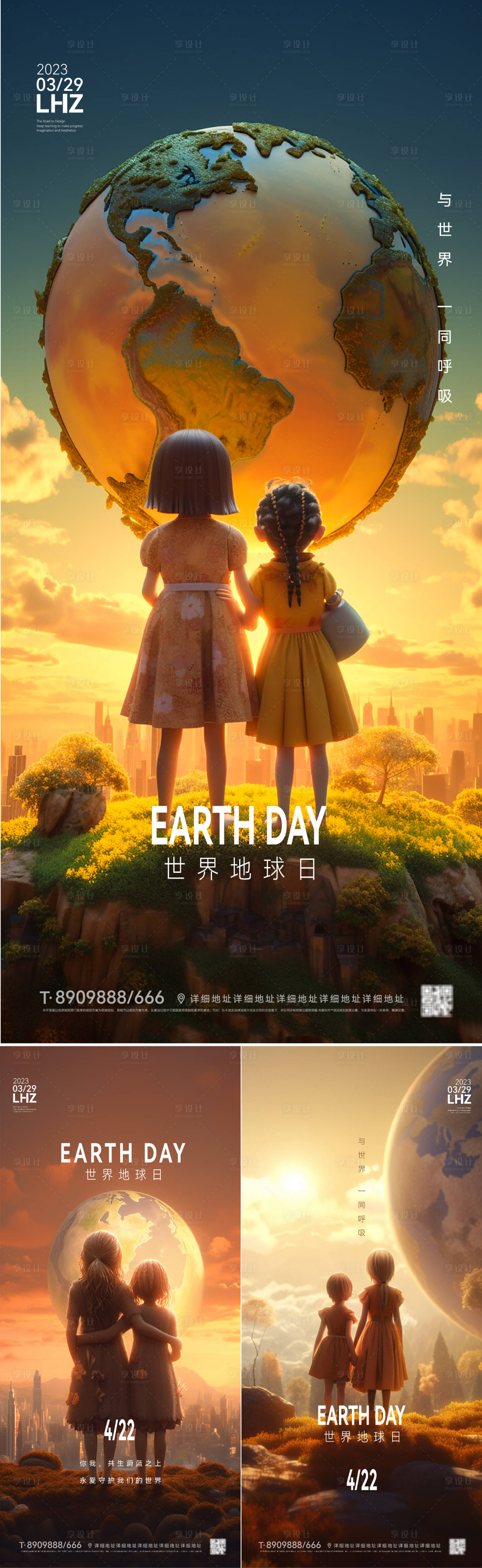 源文件下載【享設(shè)計】搜索編號：61400016024877557【世界地球日海報】