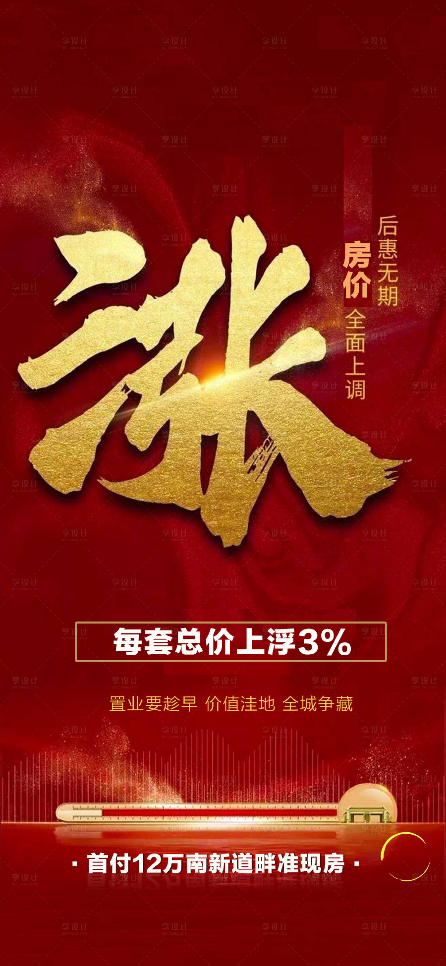 源文件下载【享设计】搜索编号：91540015879917639【地产价格上涨海报】