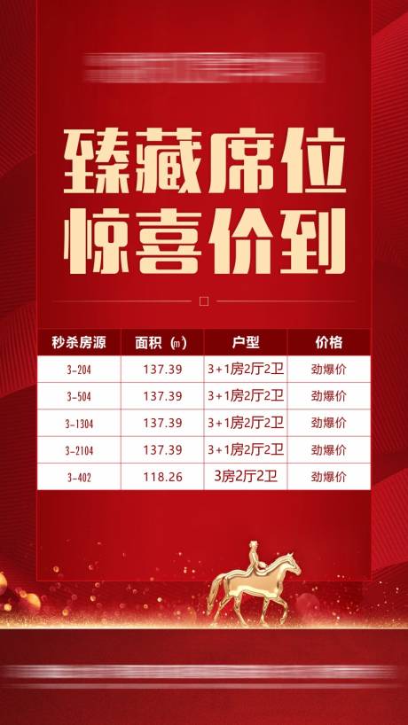 源文件下载【特价房源红金海报】编号：16000015880652196