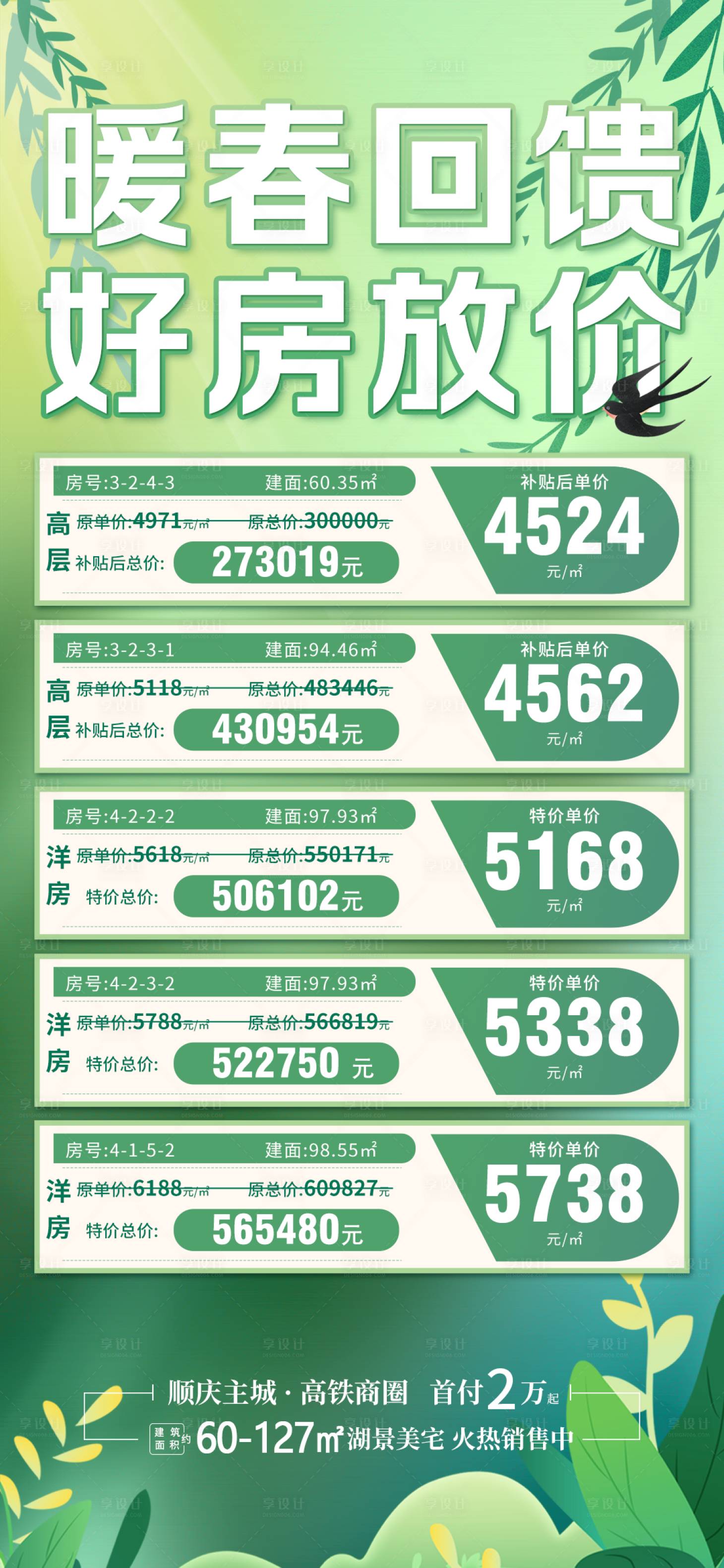 源文件下载【地产春季特价房海报】编号：57470015865071192