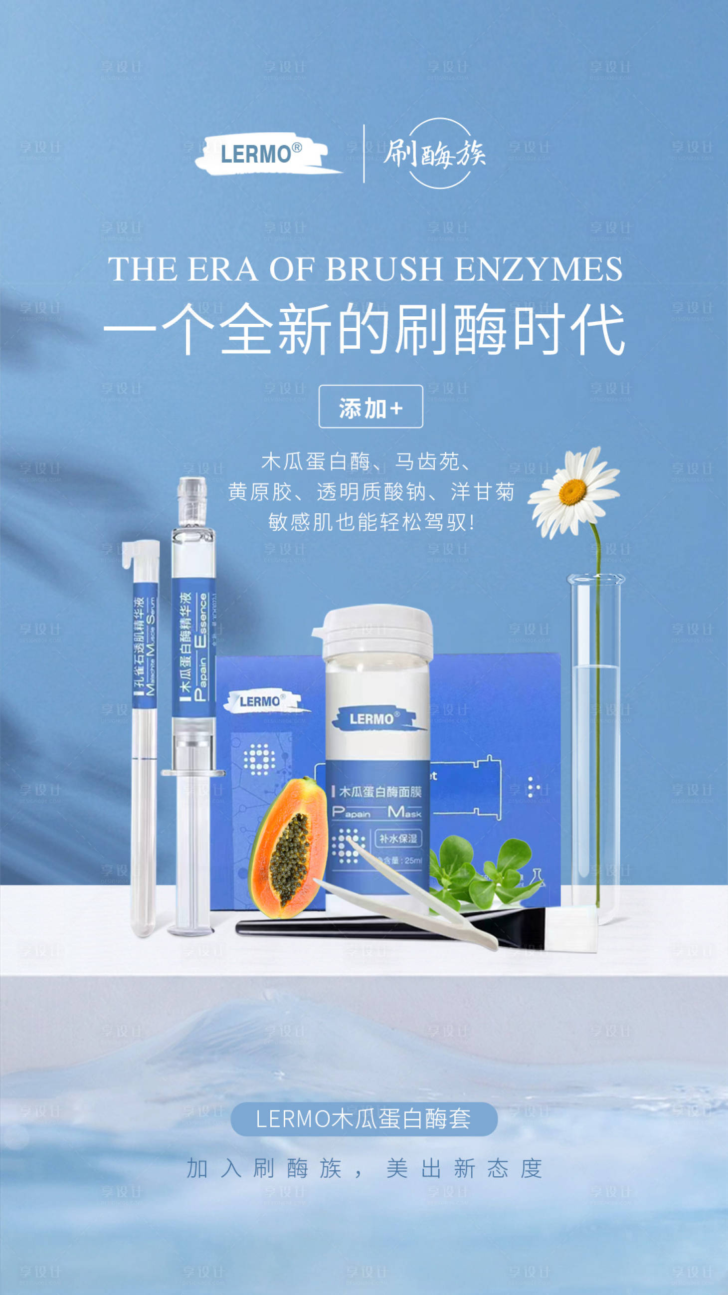 源文件下載【享設計】搜索編號：55260016080854033【醫美護膚木瓜蛋白酶海報】