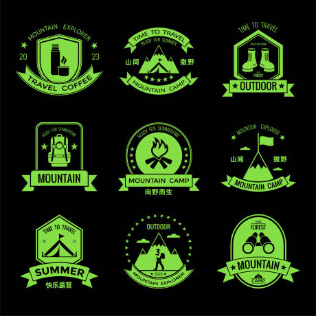 源文件下載【享設計】搜索編號：42780016047717437【露營創意ICON】