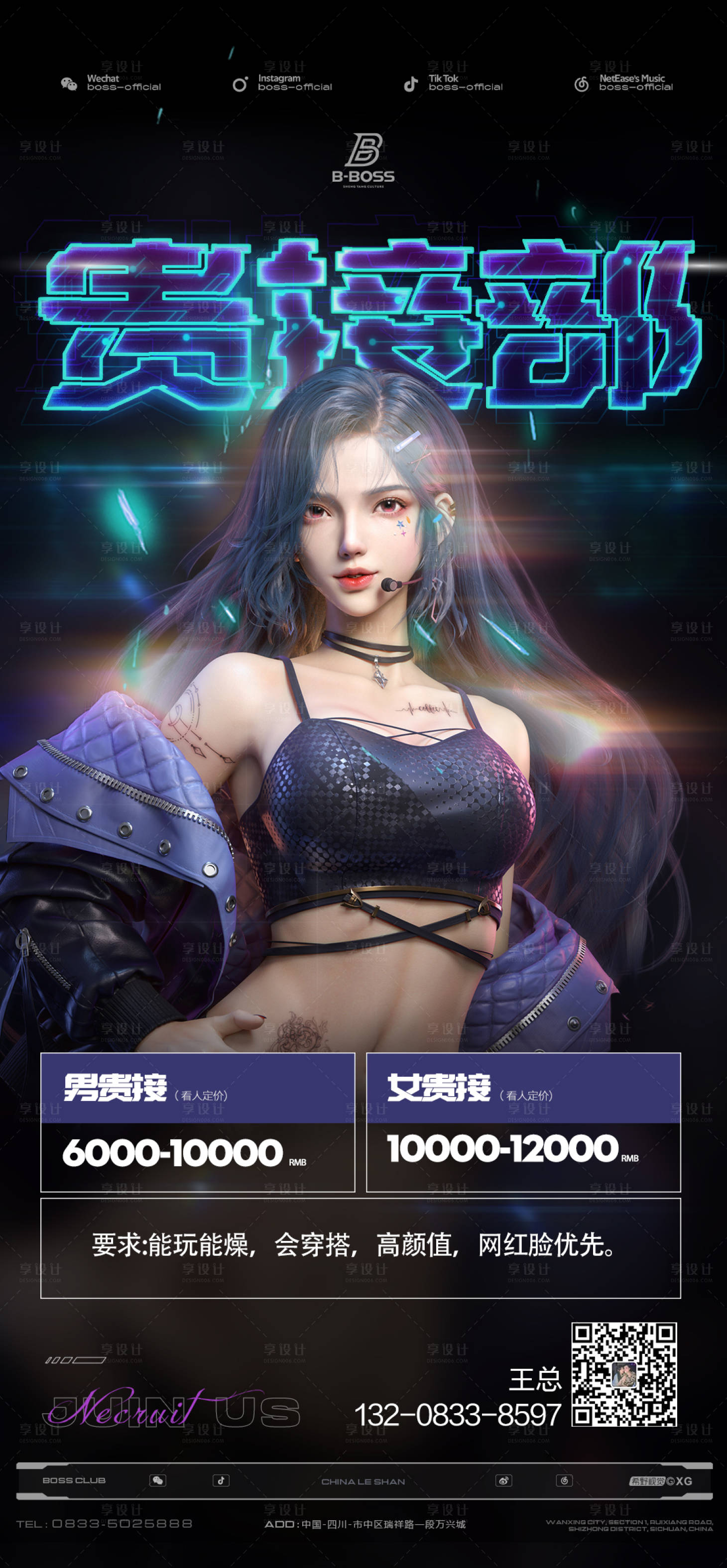 源文件下載【夜店招聘科幻人物海報】編號：53250016193743226
