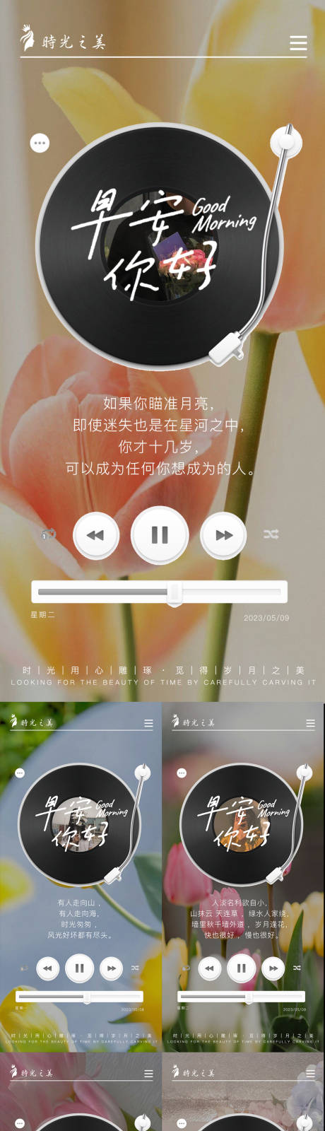 源文件下载【鲜花简单系列早安海报】编号：14260016172328611