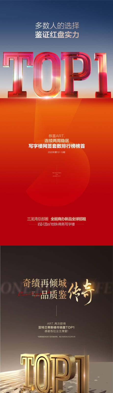 源文件下载【享设计】搜索编号：95830016185575353【地产销冠top1系列海报】