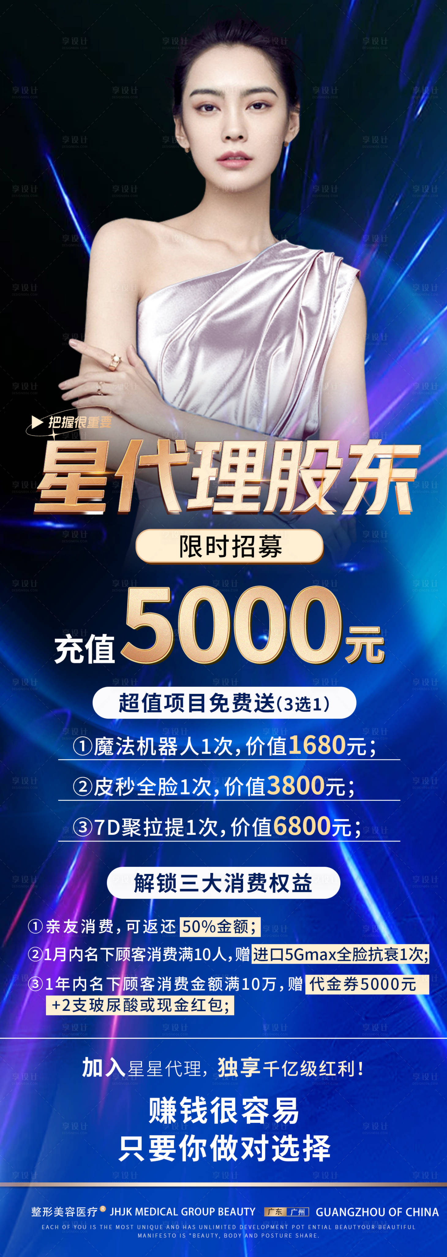 源文件下載【享設(shè)計(jì)】搜索編號(hào)：43900015958563143【醫(yī)美代理招商海報(bào)】