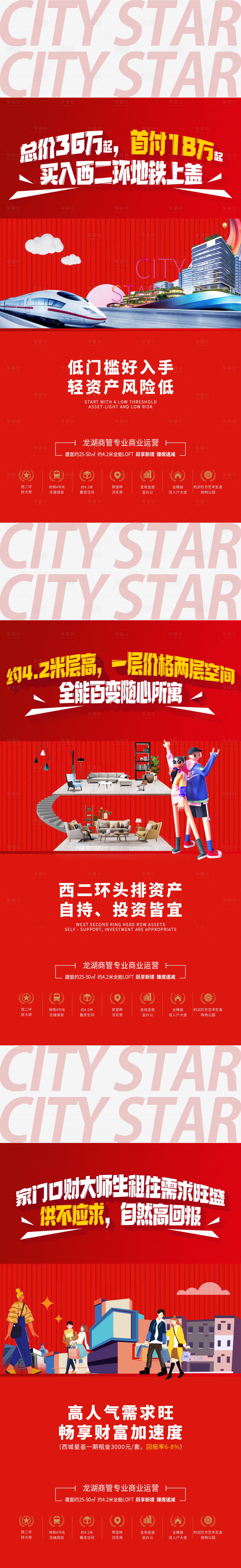 源文件下載【享設計】搜索編號：97910015793686961【商業地產公寓價值點系列海報】