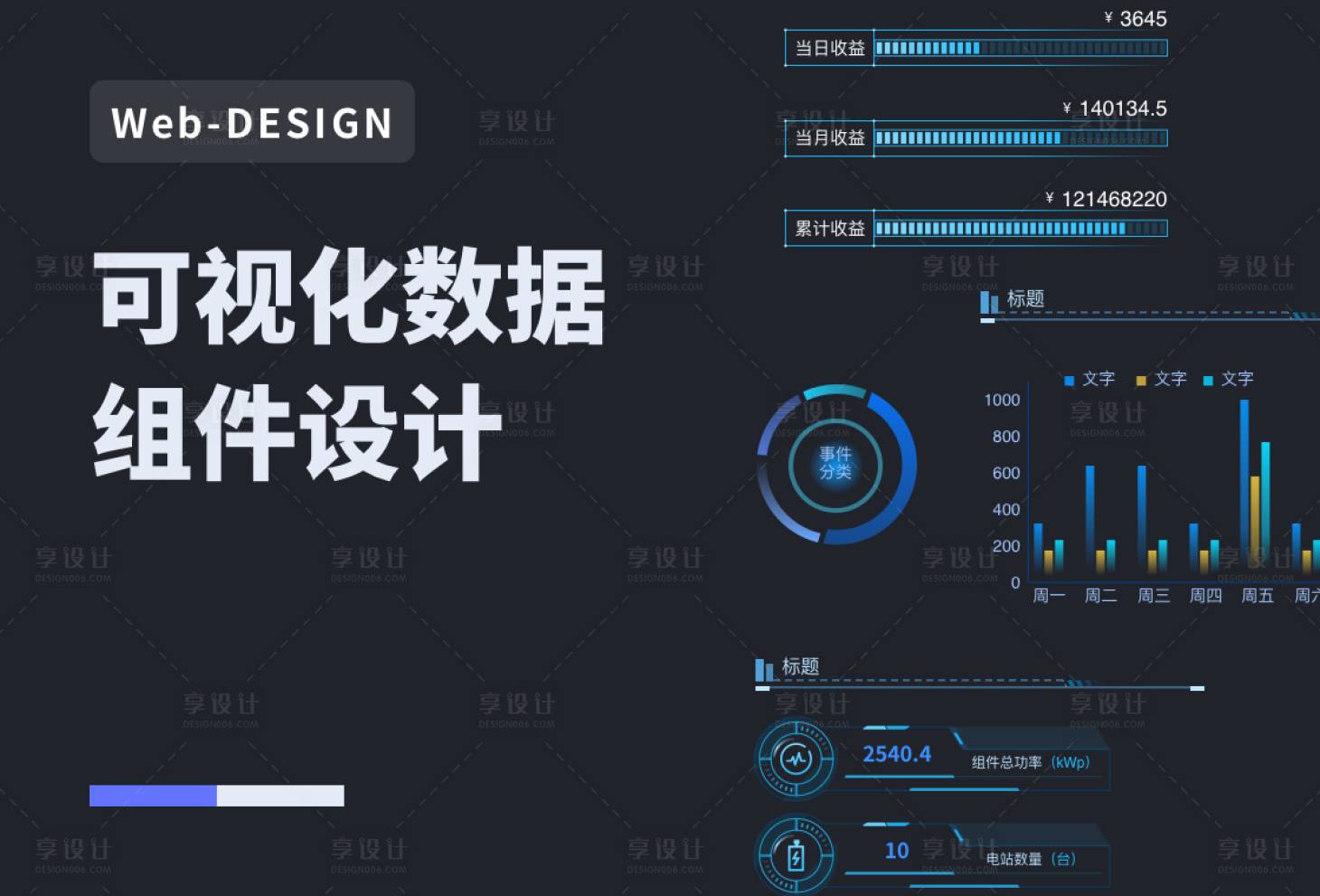 源文件下载【蓝色科技可视化大屏数据素材组件】编号：20230424133736079