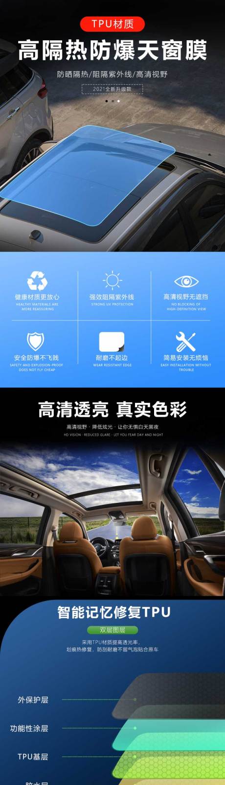 源文件下载【汽车天窗膜电商详情页】编号：20230426102709783