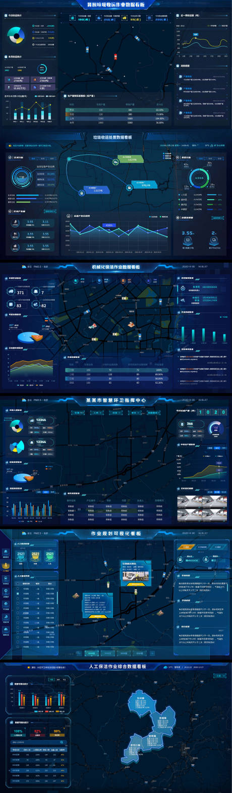 源文件下载【智慧环卫数据可视化大屏】编号：20230407150647998