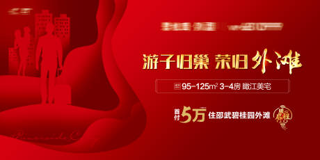 源文件下载【地产新年返乡游子回家红金海报展板】编号：87980016369236796
