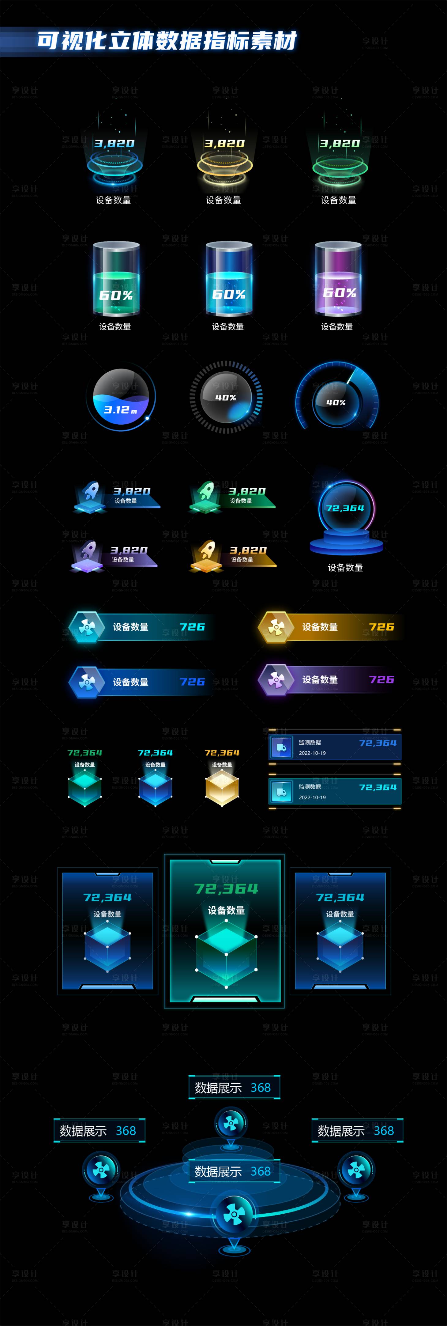 源文件下载【享设计】搜索编号：12860016244029422【可视化数据指标素材】