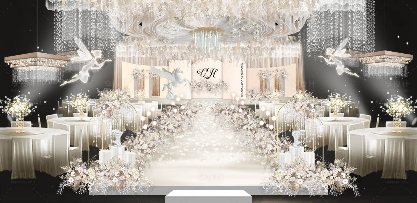 源文件下載【享設(shè)計(jì)】搜索編號：38820016074484002【香檳婚禮活動背景板】