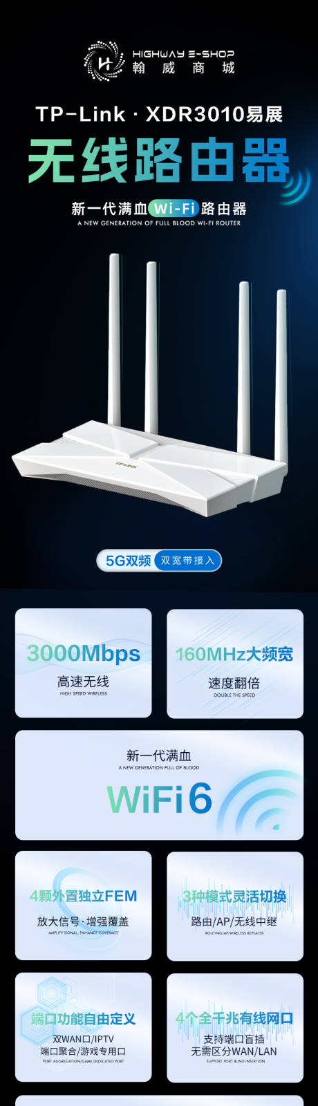 源文件下载【电商科技无线路由器详情页】编号：89150016241676880