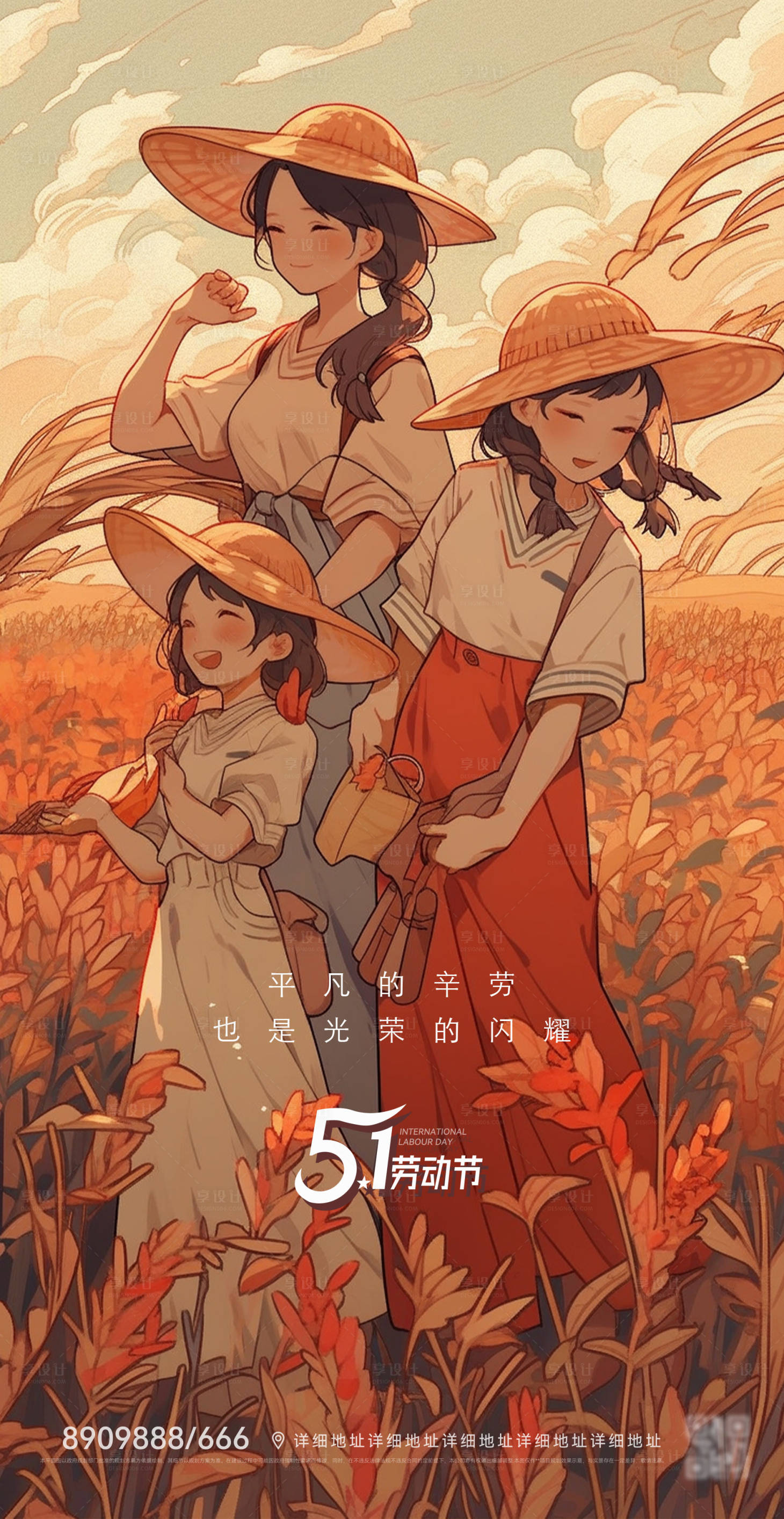 源文件下载【51节劳动节海报】编号：79630016310383991
