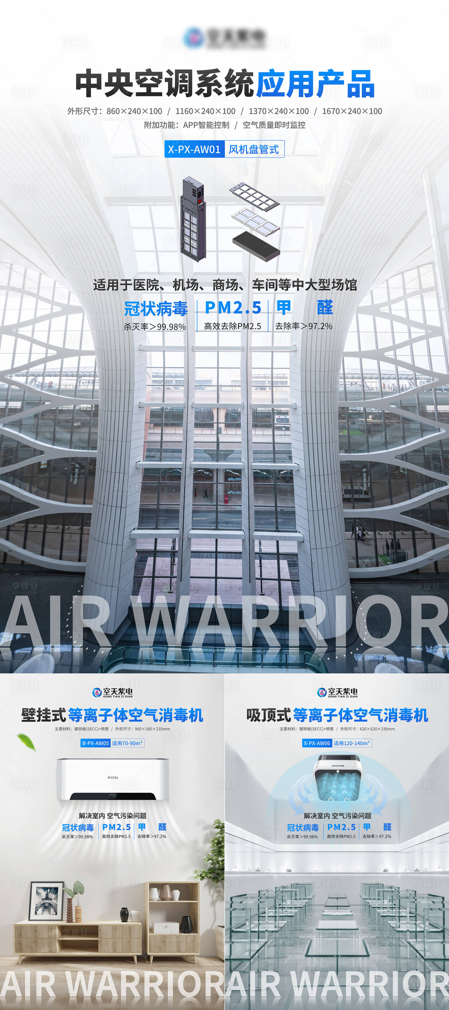 源文件下載【享設計】搜索編號：62280016072254872【等離子體空氣消毒機產品海報】