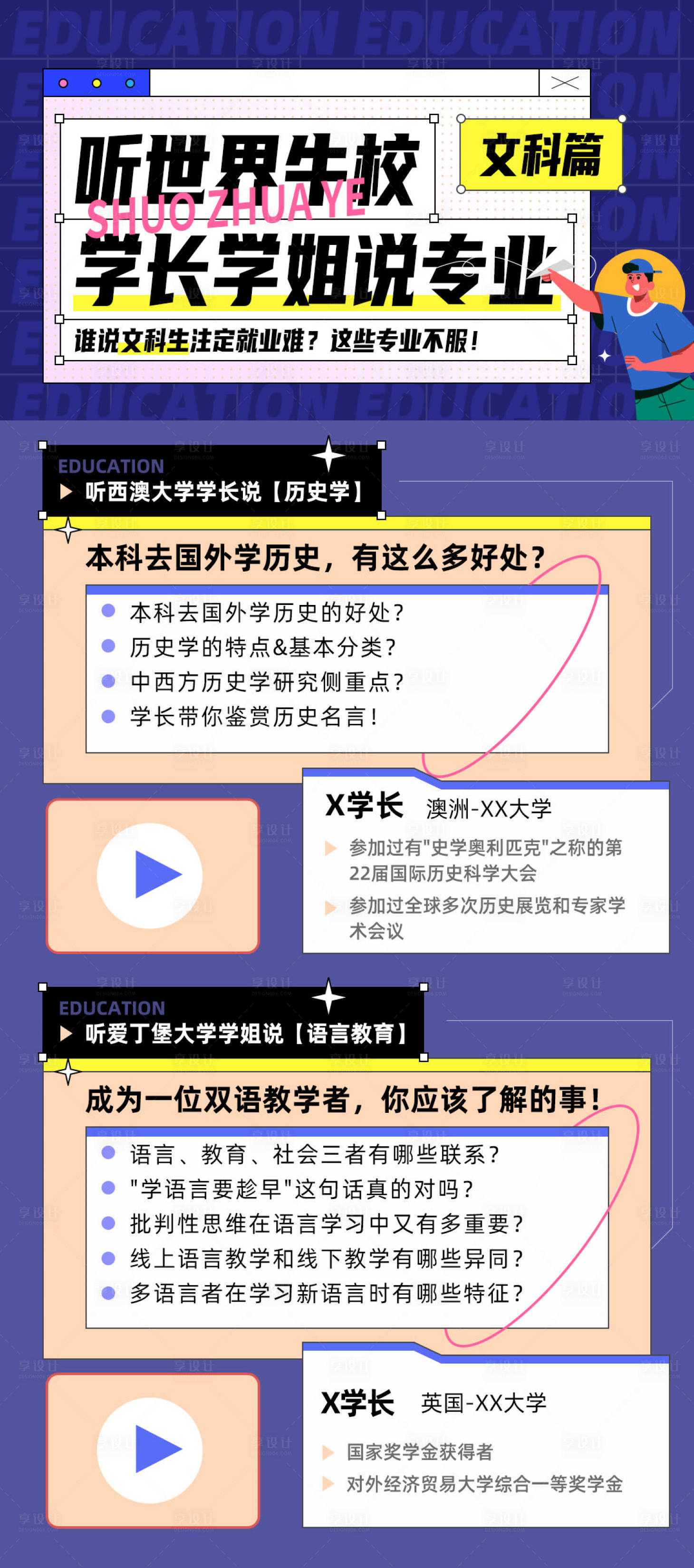 源文件下載【享設(shè)計(jì)】搜索編號(hào)：98790016081574767【學(xué)姐學(xué)長(zhǎng)說(shuō)專業(yè)海報(bào)長(zhǎng)圖】