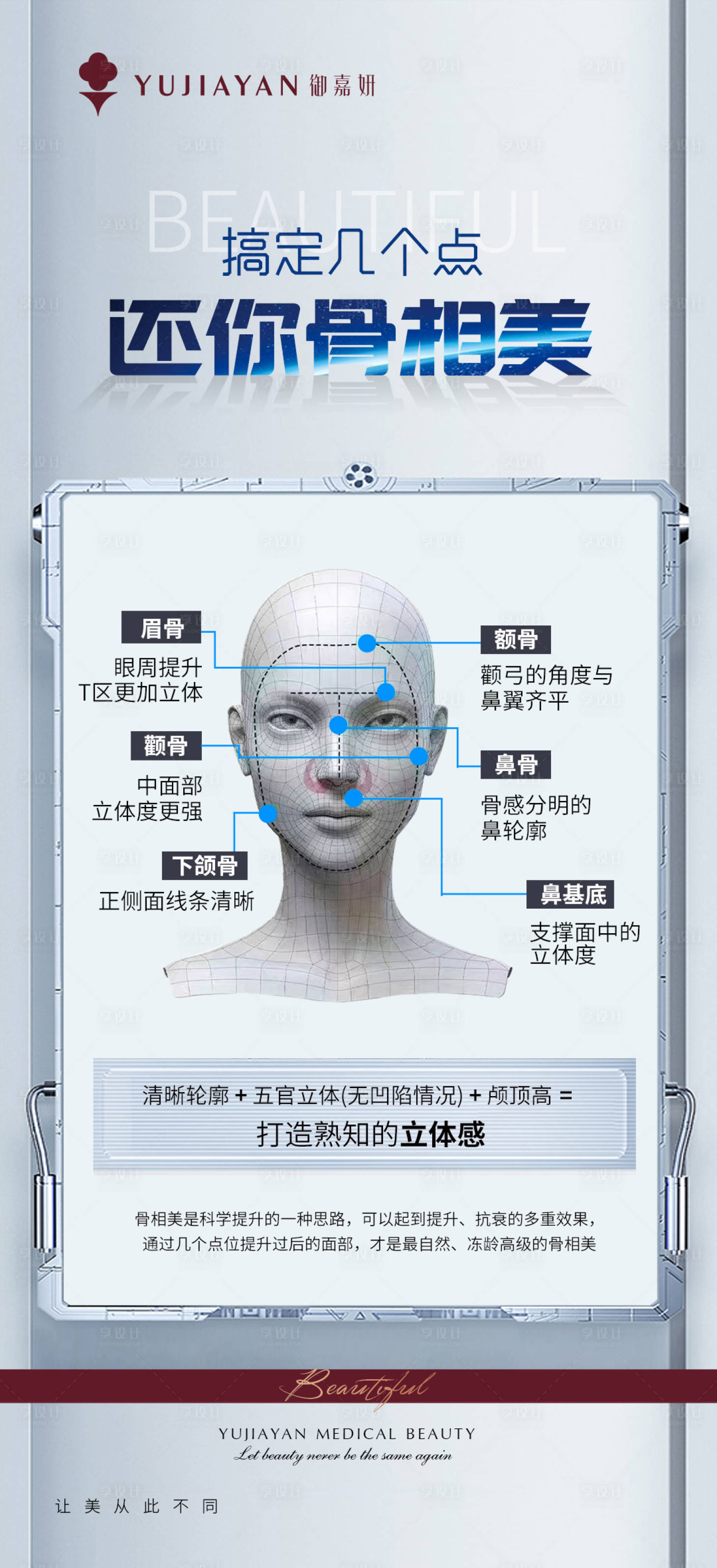 源文件下载【享设计】搜索编号：76390016448326066【医美轮廓固定宣传海报】