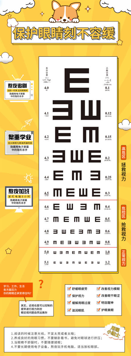源文件下载【享设计】搜索编号：85830016511297686【眼贴眼罩保护眼睛视力表海报】
