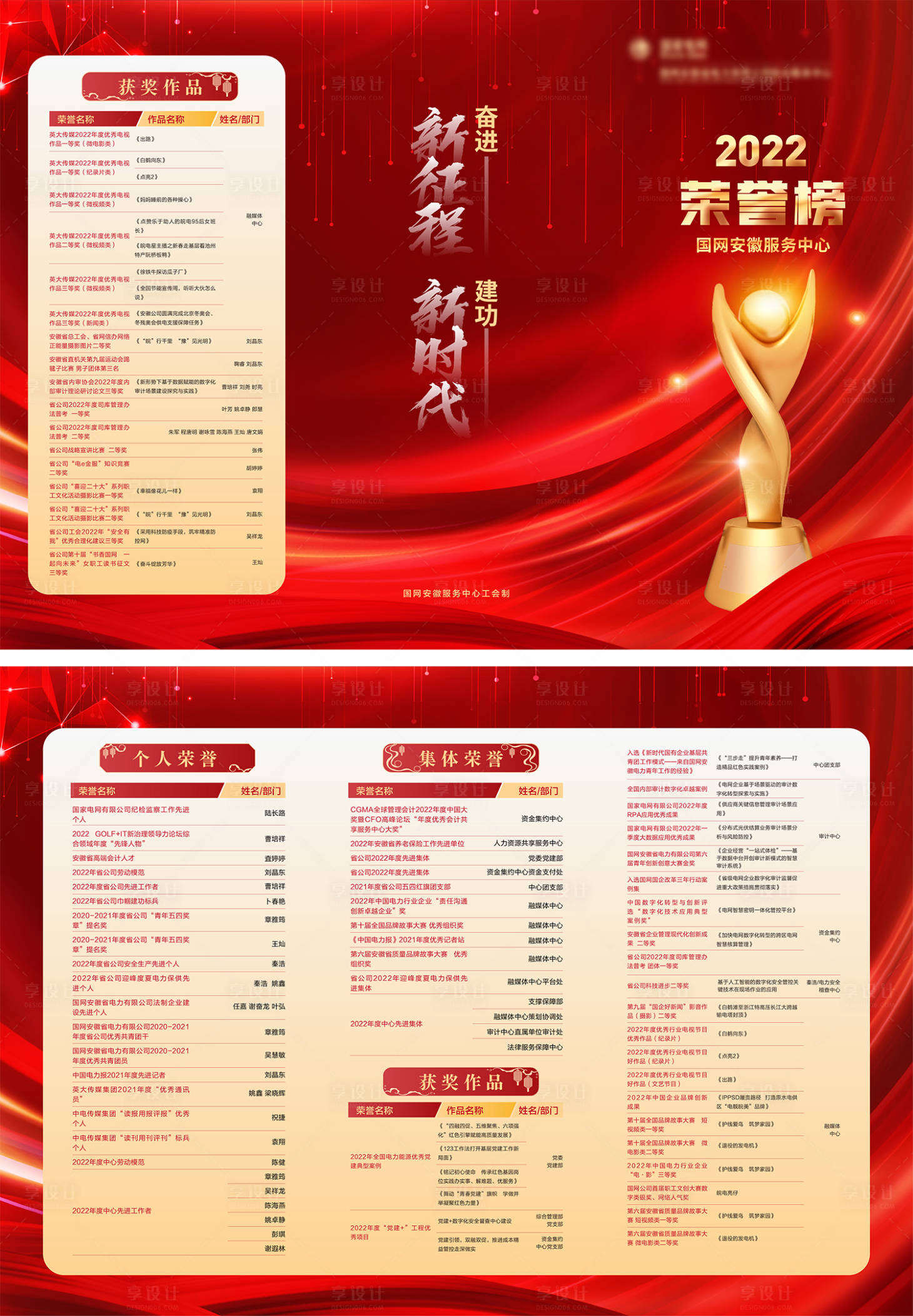 源文件下载【享设计】搜索编号：25930016410098581【荣誉榜红金三折页】