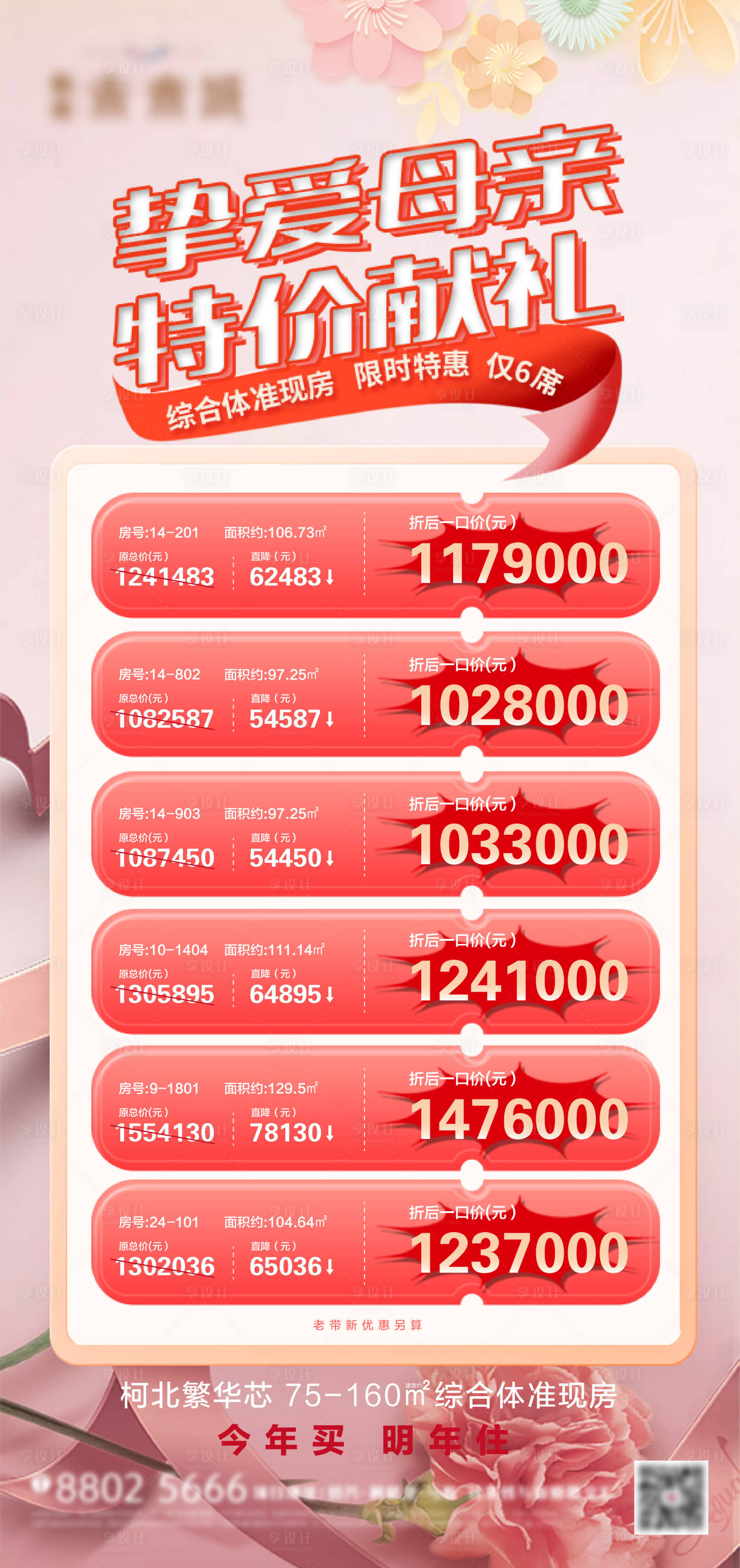 源文件下載【母親節特價房海報】編號：88580016649779403