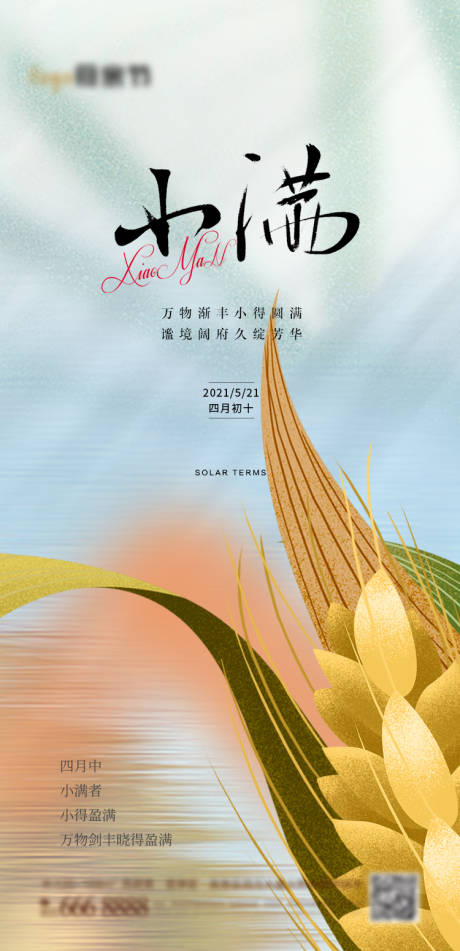 源文件下载【小满节气海报】编号：55290016604893574