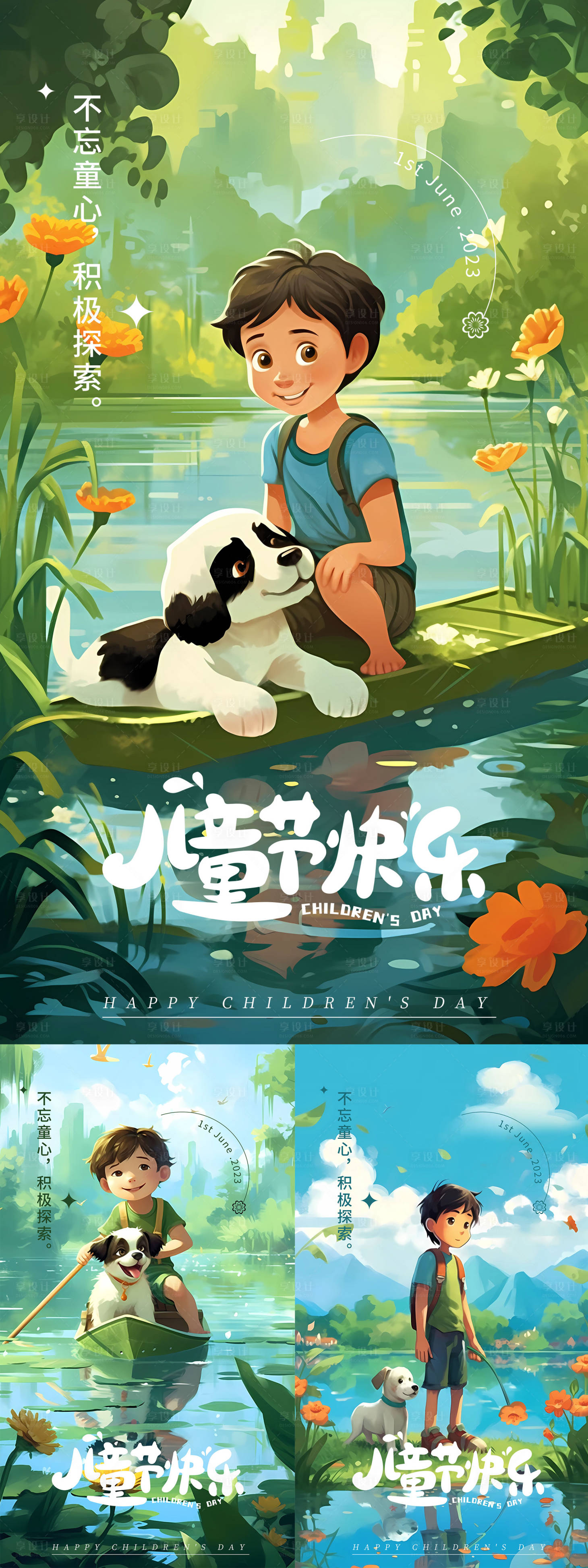 源文件下载【享设计】搜索编号：82630016835775398【儿童节插画海报】