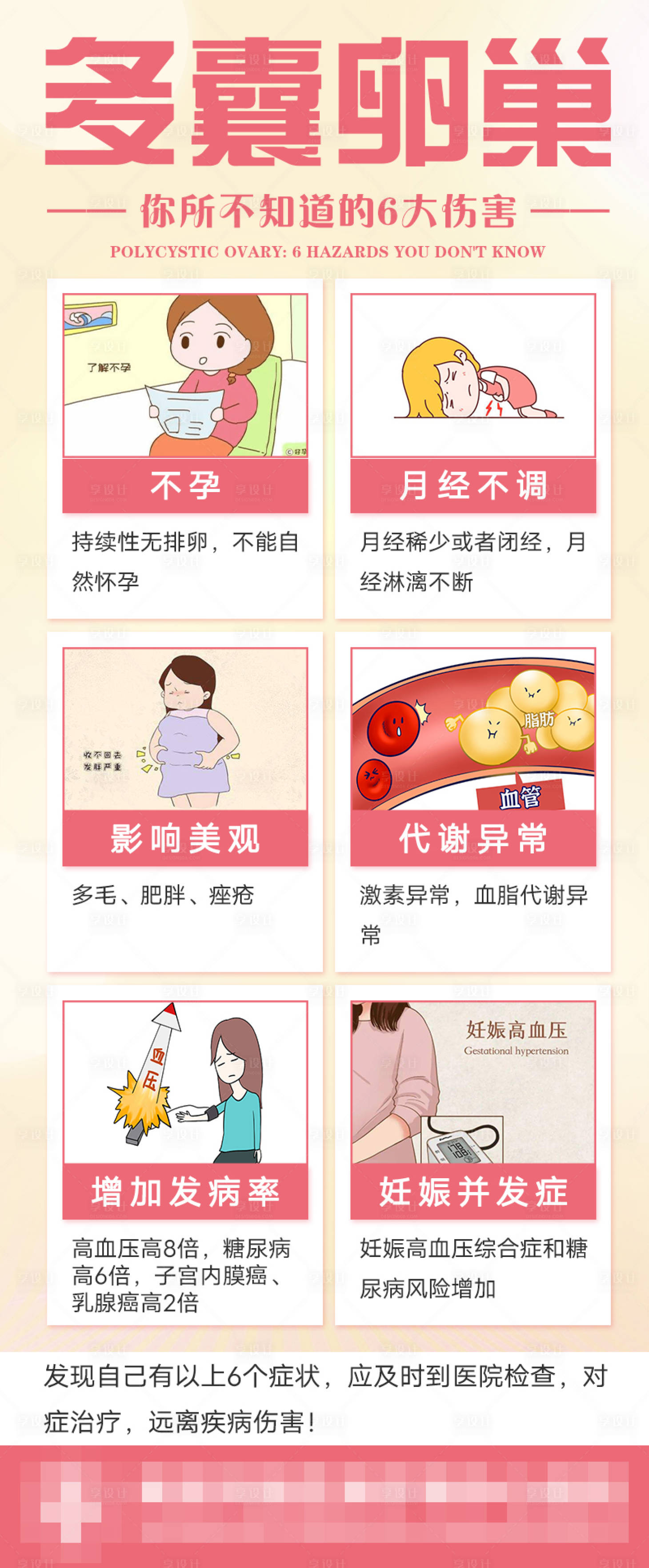 源文件下载【多囊卵巢你所不知道的6大伤害海报】编号：89500016457399463