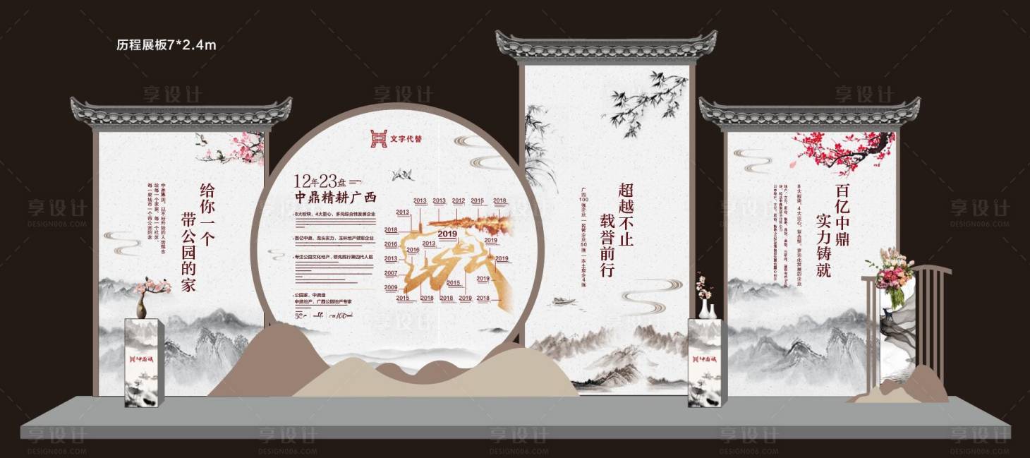 源文件下载【中式异型展板】编号：59040017060566368