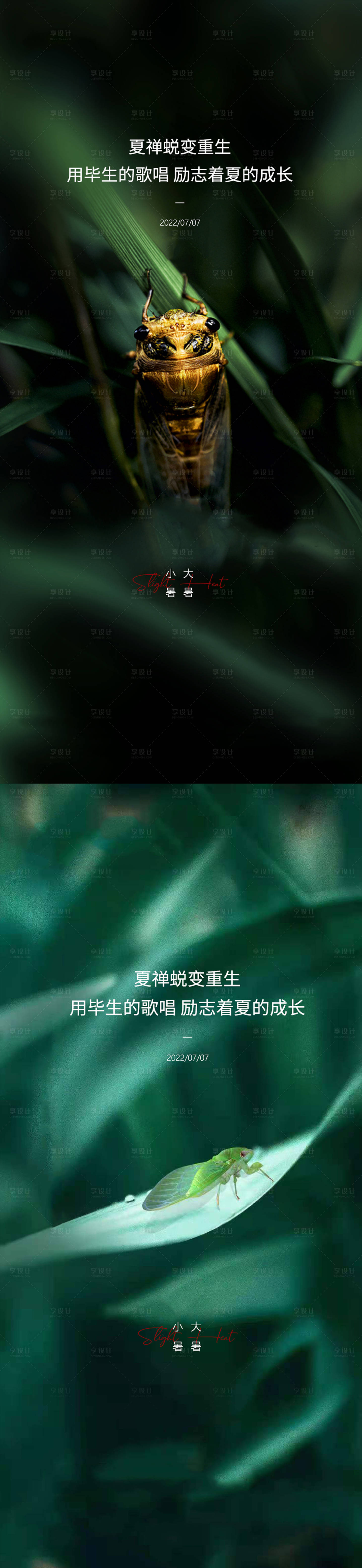 源文件下载【小暑大暑节气系列海报】编号：16480016424345772