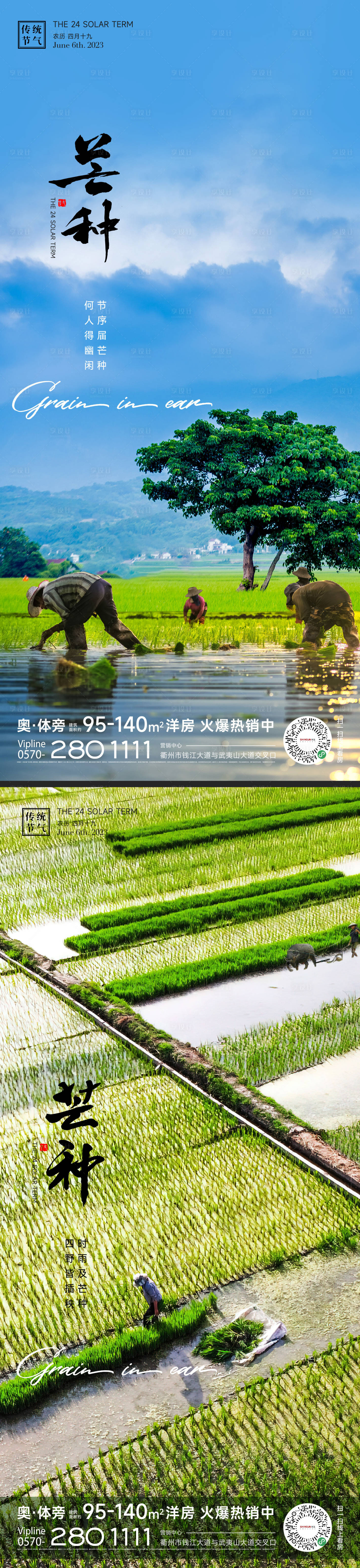 源文件下载【享设计】搜索编号：36640016849351289【芒种节气海报】