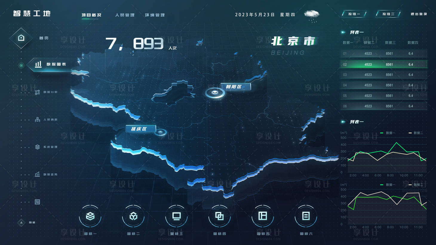 源文件下载【享设计】搜索编号：99510017034731270【智慧工地可视化科技地图】