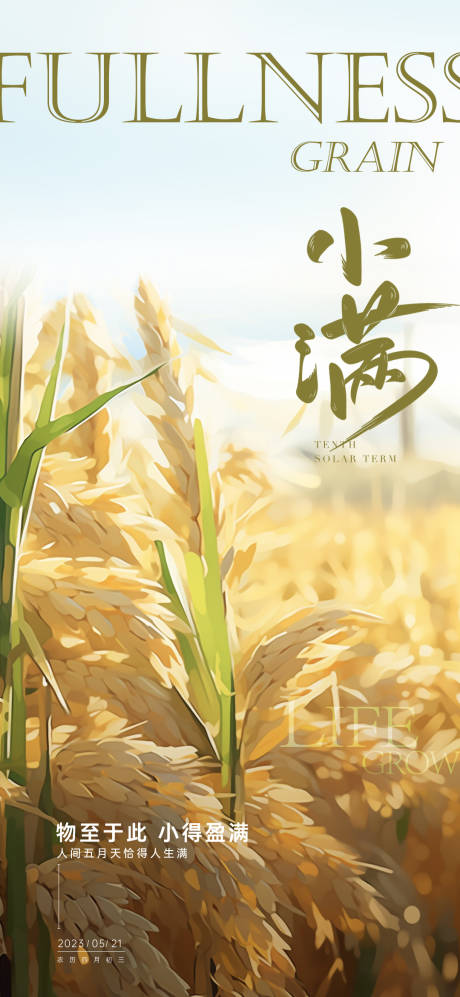 源文件下载【小满节气海报】编号：86130016737501194