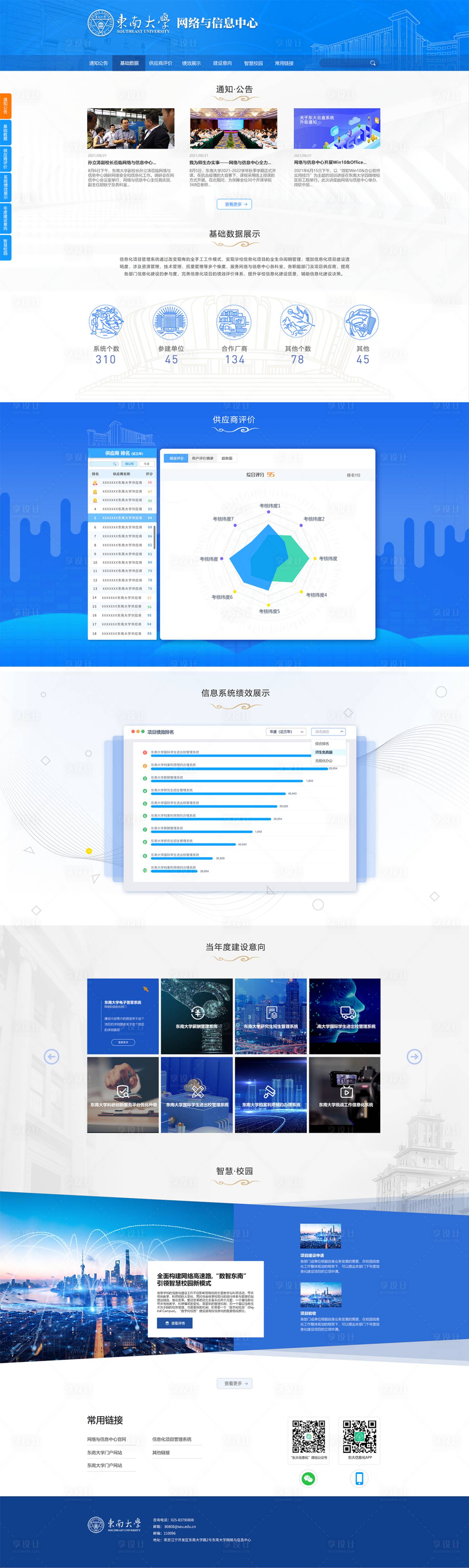 源文件下载【享设计】搜索编号：10900016567932760【蓝色科技感大学官网设计】