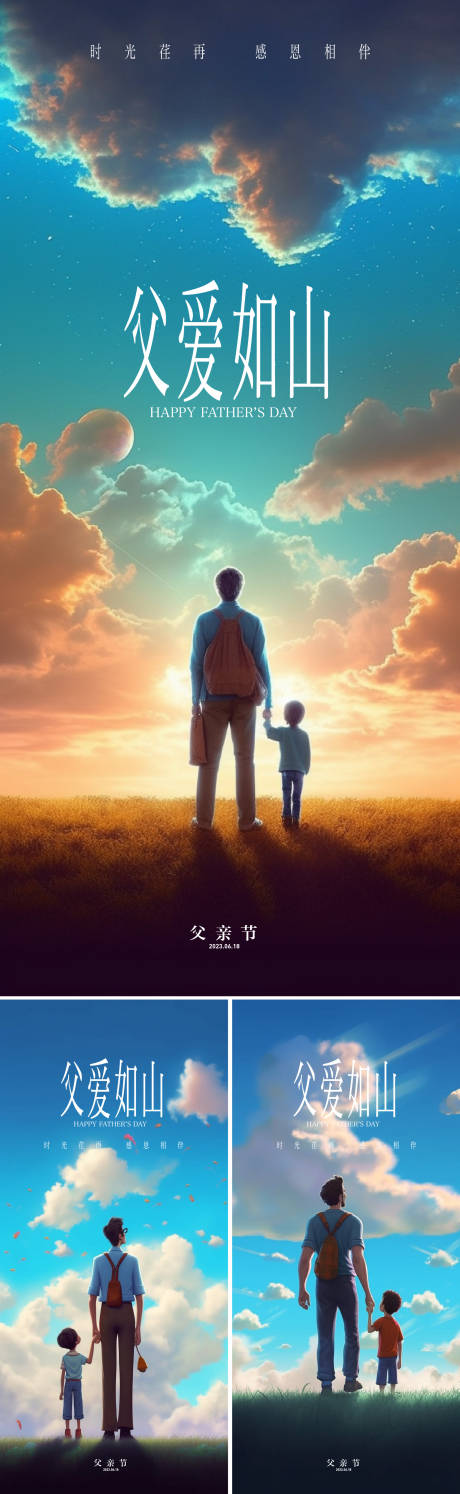 源文件下载【父亲节系列海报】编号：92840016924885876