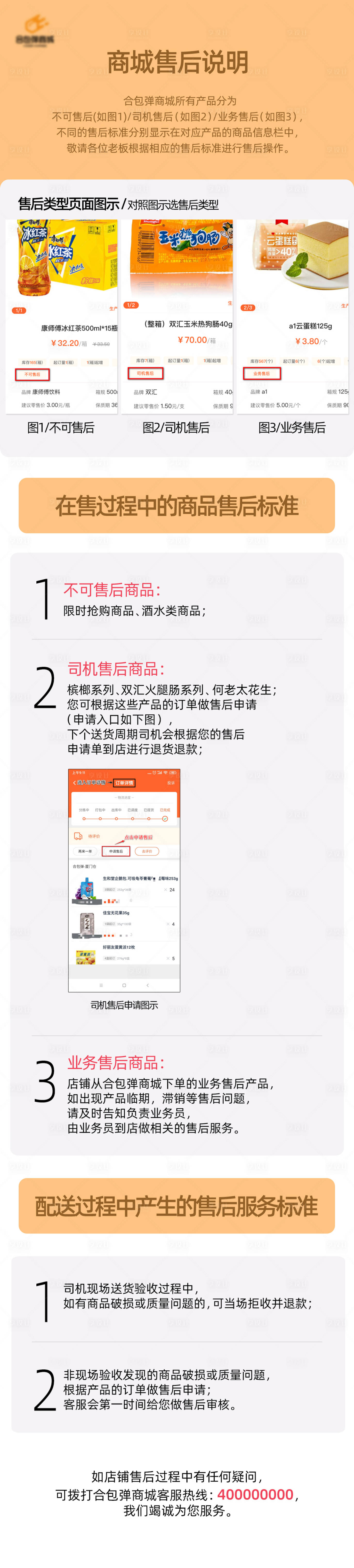 源文件下载【享设计】搜索编号：70560016410618113【商城售后说明长图海报】