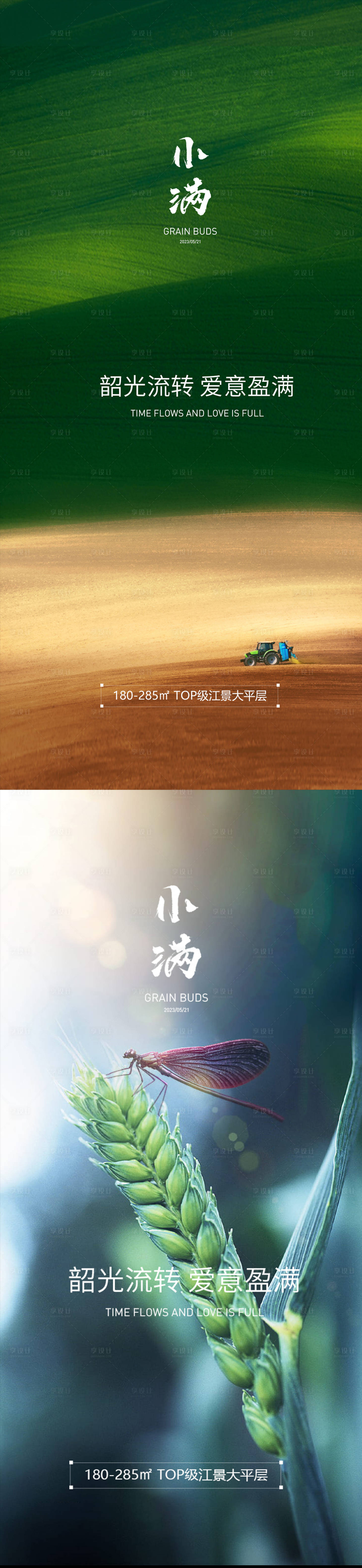 源文件下载【享设计】搜索编号：83070016707953221【小满节气系列海报】