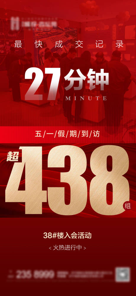 源文件下载【地产五一热销喜报红色海报】编号：46300016438299424