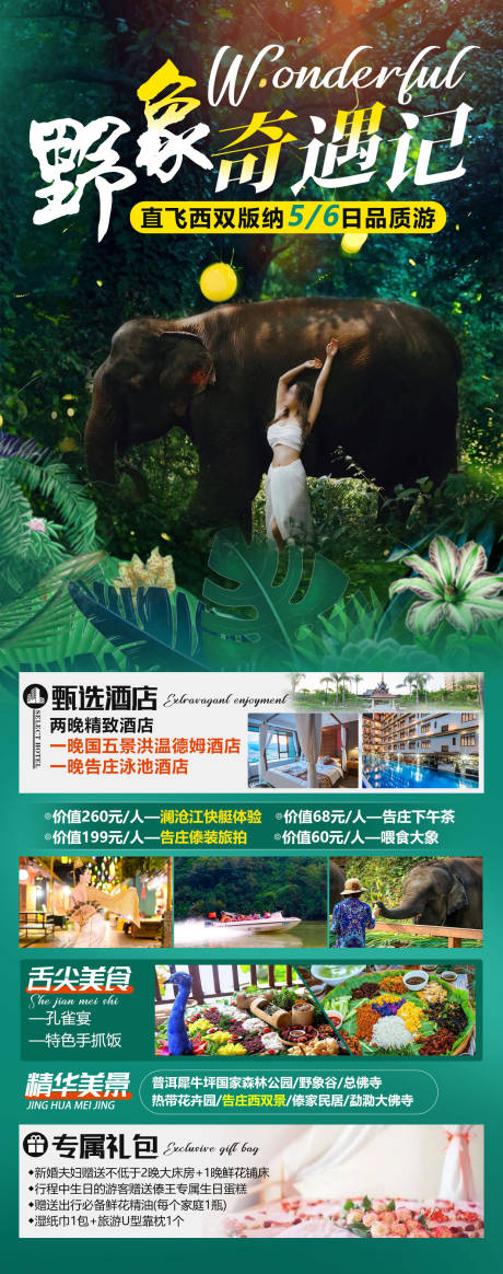 源文件下载【直飞版纳旅游海报】编号：45210016724025790