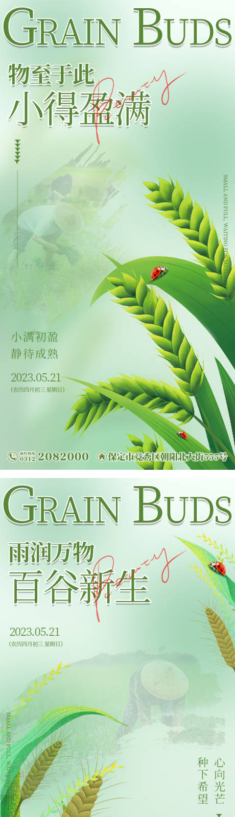 源文件下载【小满节气系列海报】编号：16190016673247965