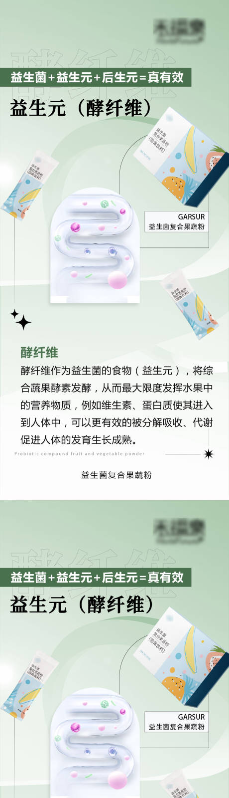源文件下载【益生菌复合果蔬粉功效宣传海报】编号：61110016892467760