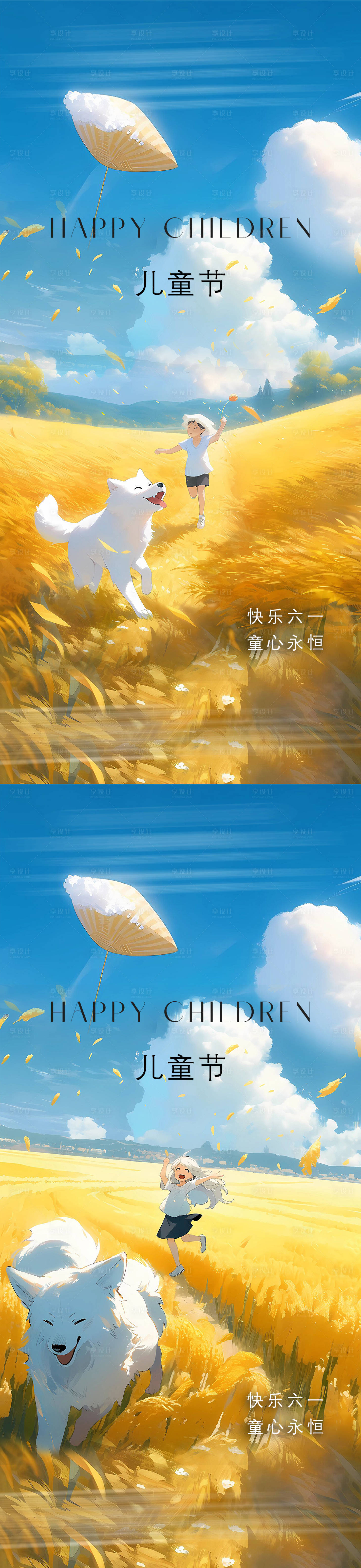 源文件下載【享設計】搜索編號：69870016942344084【兒童節插畫海報】