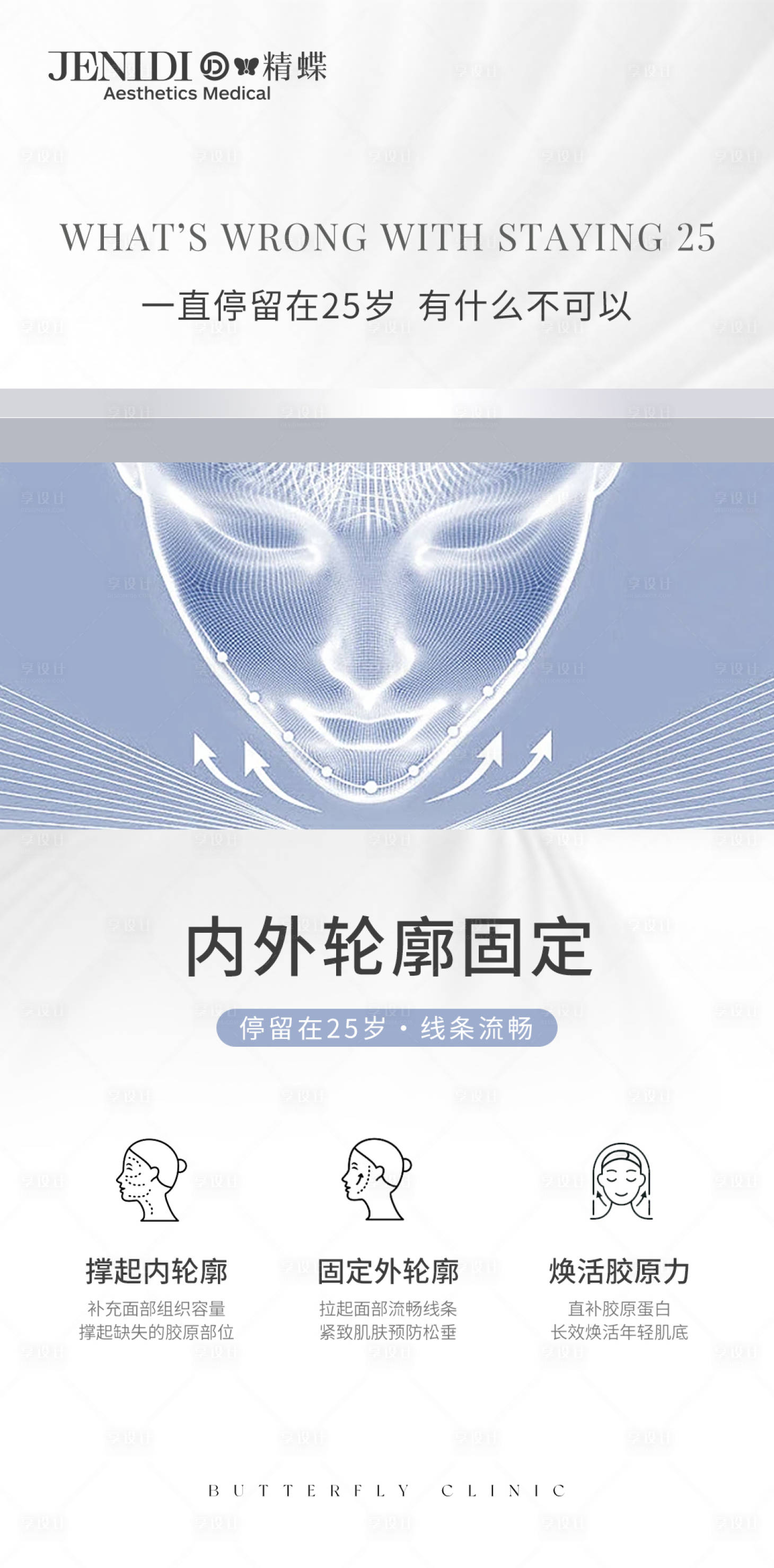 源文件下載【享設計】搜索編號：36170016613701993【醫美輪廓固定骨相美朋友圈海報】