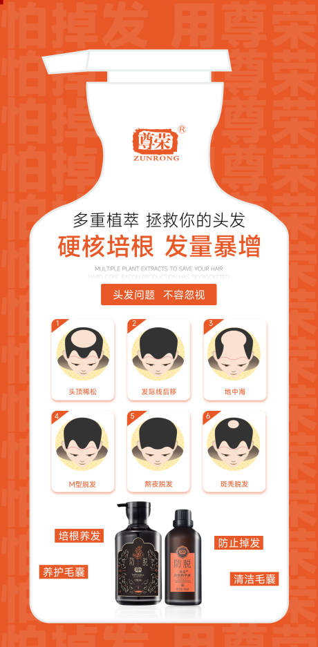 源文件下载【洗发水防脱朋友圈海报】编号：85510016572627204