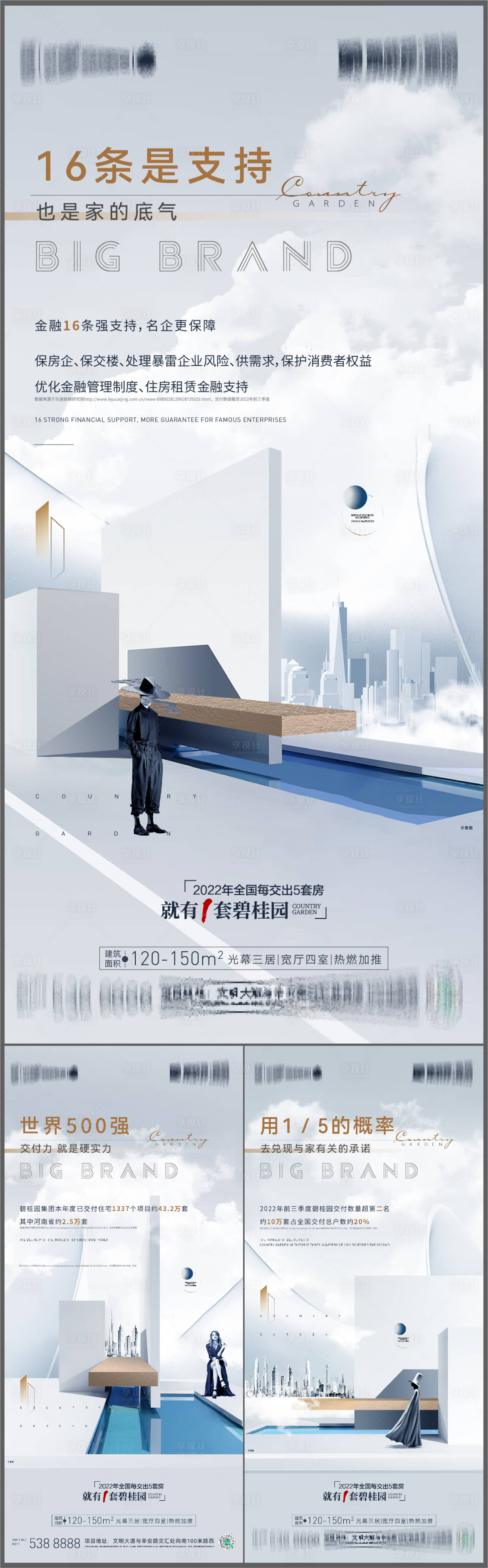 源文件下载【享设计】搜索编号：52650016557753185【地产品牌价值点系列海报】