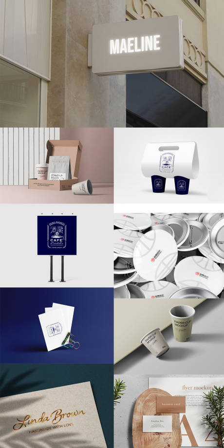 源文件下載【享設計】搜索編號：89390016731978013【咖啡奶茶招牌LOGO展示樣機】