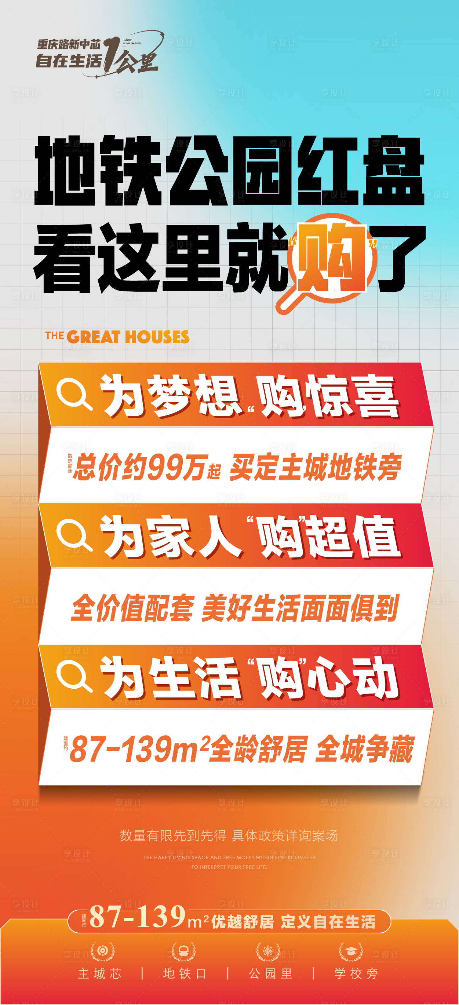 源文件下載【享設計】搜索編號：14950016960331685【地產LOFT公寓項目價值點海報】