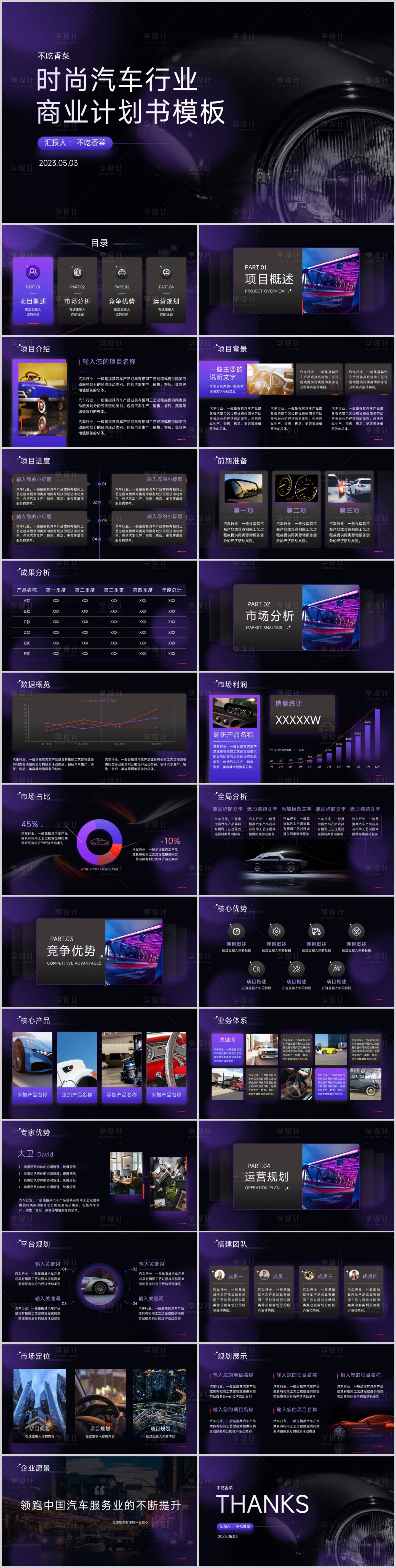 源文件下載【享設計】搜索編號：90320016424925085【時尚汽車行業(yè)商業(yè)計劃書模板】