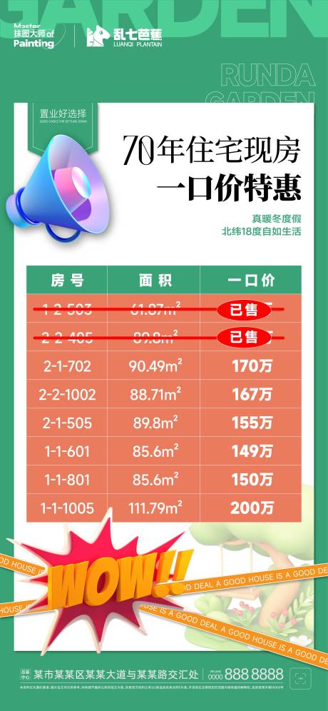 源文件下载【优惠特价房源表格宣发】编号：20230510202901073