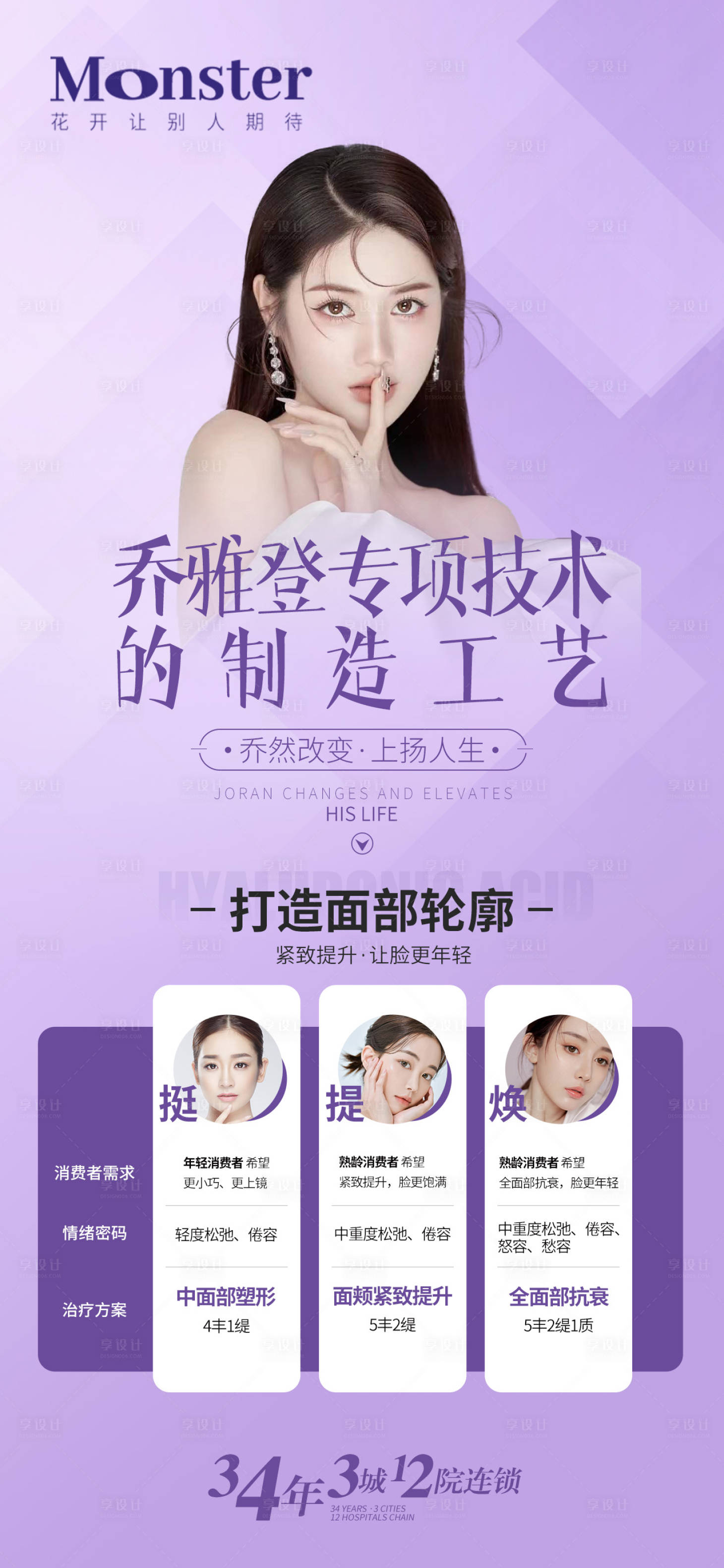 源文件下载【享设计】搜索编号：34700016483558529【医美乔雅登海报】